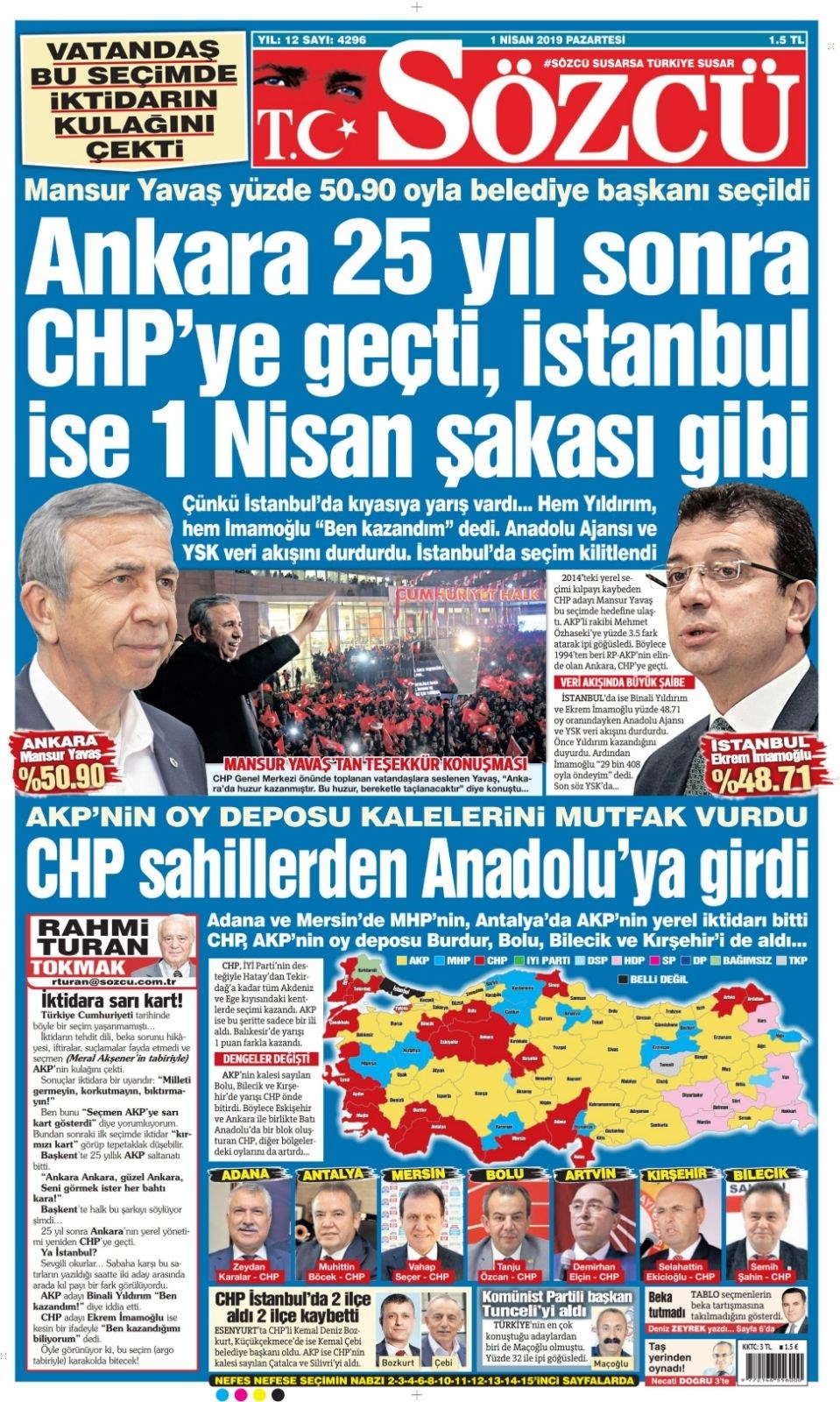 Türkiye'deki gazeteler yerel seçimleri böyle gördü galerisi resim 4