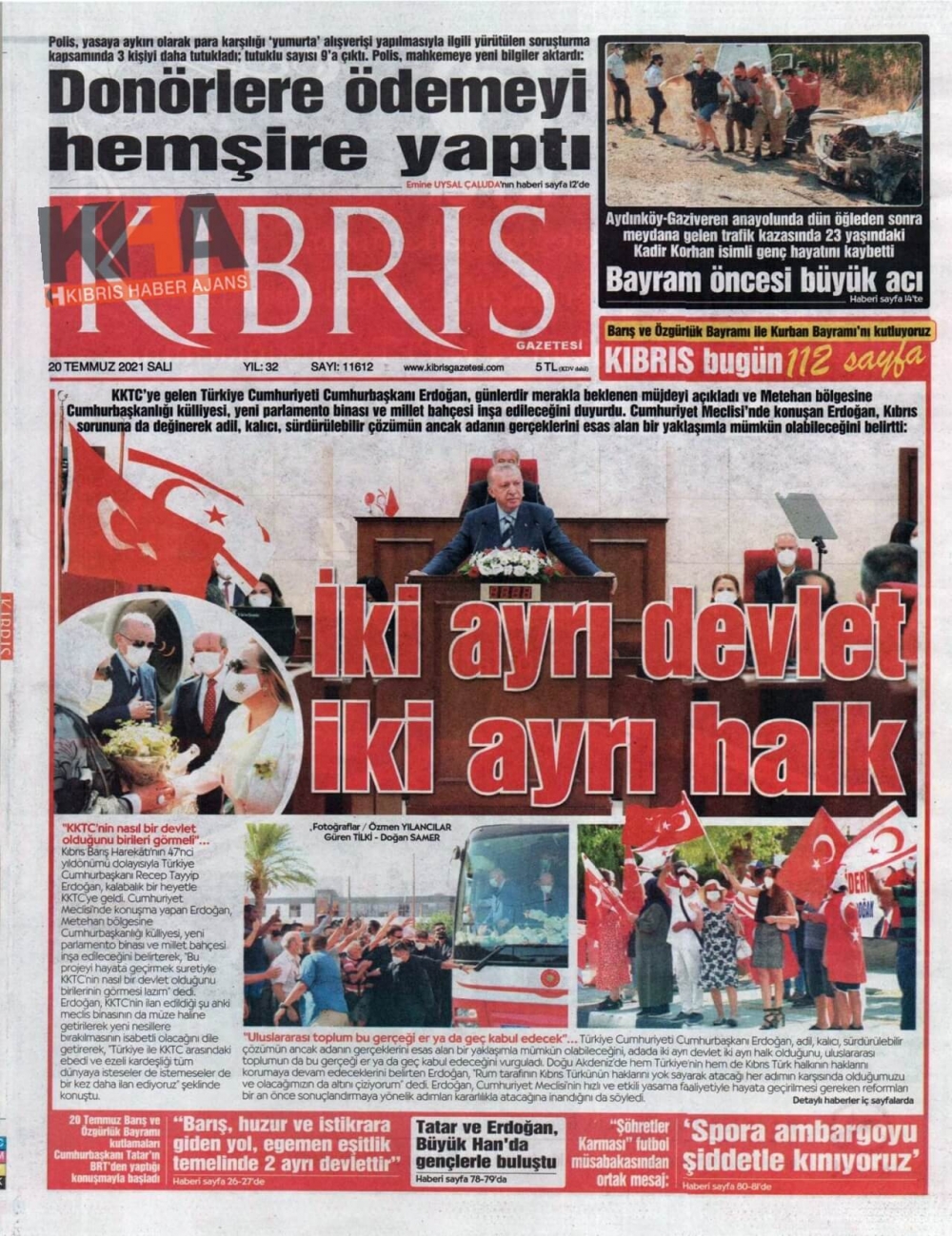 KKTC'de basılı gazeteler Erdoğan'ın Müjdesini nasıl gördü? galerisi resim 6