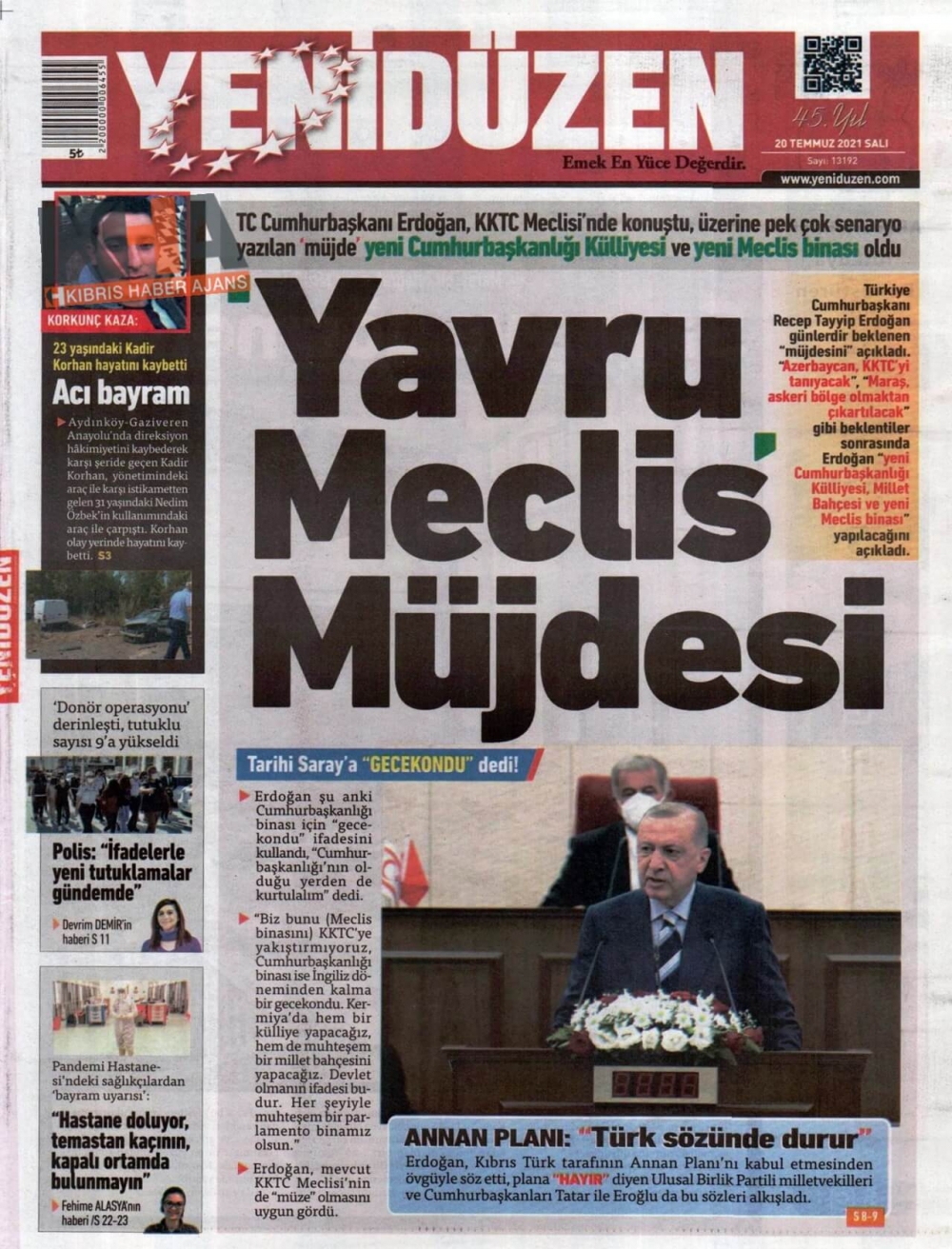KKTC'de basılı gazeteler Erdoğan'ın Müjdesini nasıl gördü? galerisi resim 9
