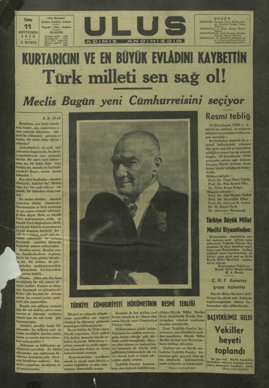10/11 Kasım 1938 Tarihli Gazete Manşetleri galerisi resim 4