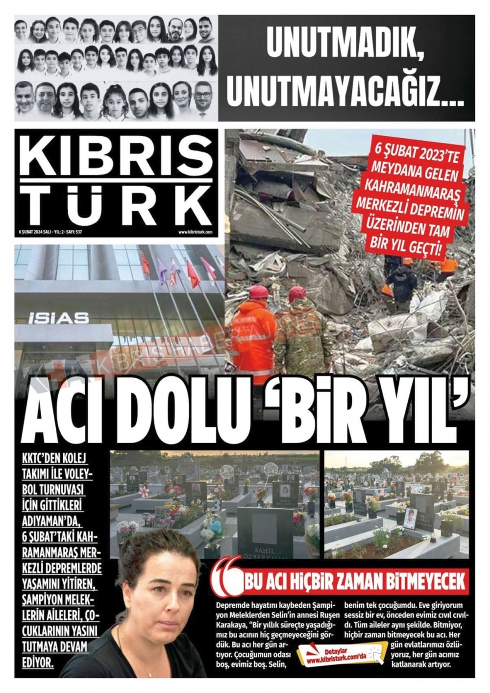 Kıbrıs Türk Basını 1 yıl sonra  6 Şubat Depremi'ni nasıl gördü galerisi resim 3