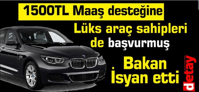 1500TL Maaş desteğine Lüks araç sahipleri de başvurmuş.Bakan İsyan etti