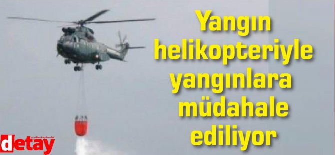Yangın helikopteri yakıt takviyesi için Ercan'da