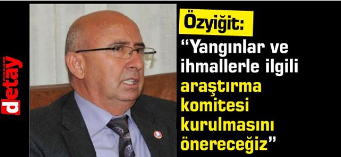 Özyiğit: “Yangınlar ve ihmallerle ilgili araştırma komitesi kurulmasını önereceğiz”