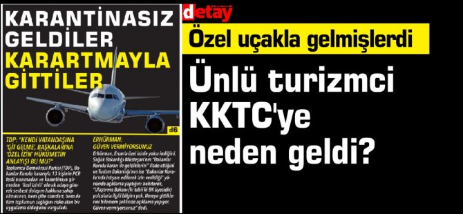 Özel uçakla KKTC'ye gelişin sebebi neydi?