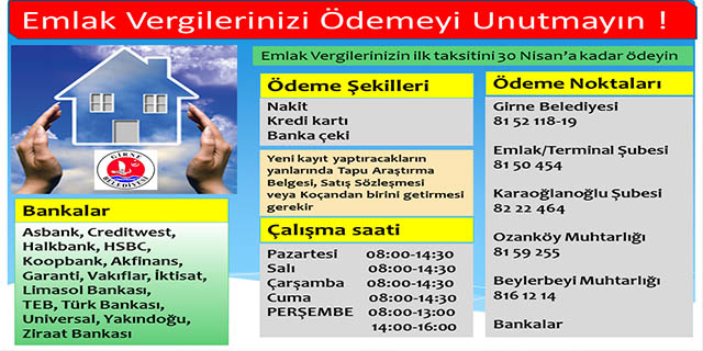 Girne Belediyesi, Emlak Vergisi ödemelerini tahsil etmeye başladı