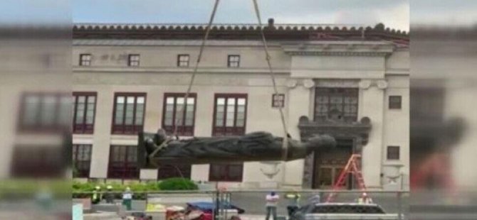 ABD’de Kristof Kolomb’un heykeli kaldırıldı