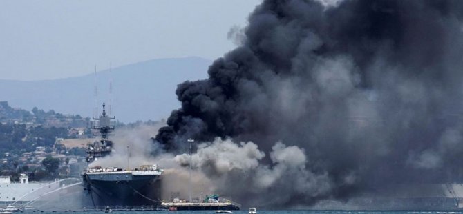ABD’de savaş gemisinde yangın