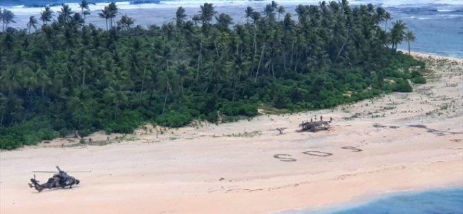 Pasifik’teki kayıp denizciler, kumsala yazdıkları ‘SOS’ mesajı sayesinde kurtuldu