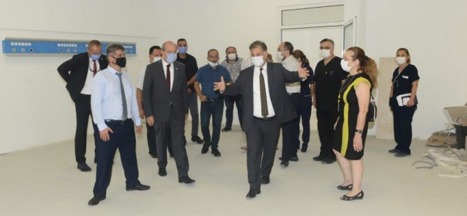 Tatar ve Pilli, Lefkoşa Burhan Nalbantoğlu Devlet Hastanesinde incelemelerde bulundu