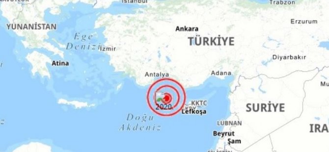 Kıbrıs’ın Kuzey Batısında Denizde Dün Akşam 3.7 Şiddetinde Deprem