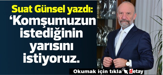 Suat Günsel:‘Komşumuzun istediğinin yarısını istiyoruz.’