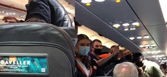 Uçakta maske karşıtı konuşma yapıp takmayı reddedince karısından tokadı yedi