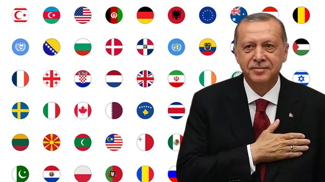 Erdoğan, Türkiye'ye destek veren ülkeleri paylaştı
