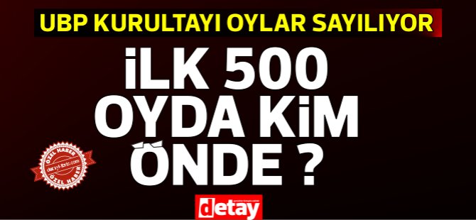 UBP Kurultayı.. İşte ilk 500 oyda adayların aldıkları oylar... Sucuoğlu %40'ın üzerinde....