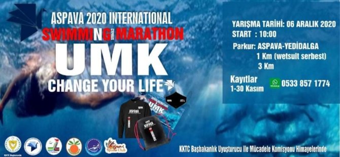 “Aspava Uluslararası Yüzme Maratonu 2020”Uyuşturucu İle Mücadele Komisyonu Himayelerinde Hafta Sonu Yapılıyor
