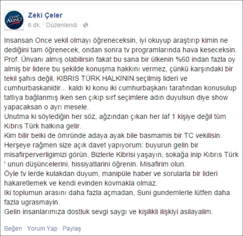 Çeler'den Kuzu'ya "Gelin insanlarımıza dostluk aşılayalım"