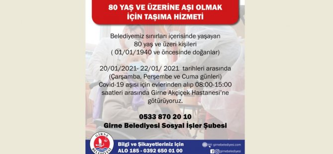 Girne Belediyesi'nden aşı açıklaması