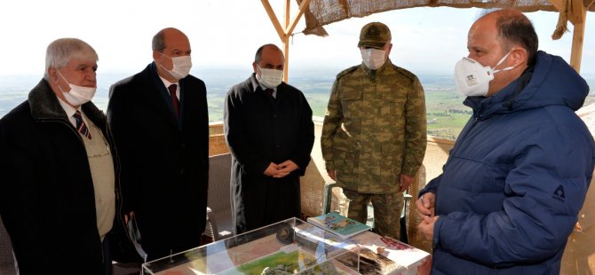Cumhurbaşkanı Tatar, KKTC bayrağının yeniden boyanması çalışmalarını yerinde inceledi