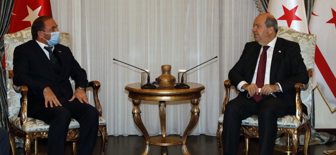 Cumhurbaşkanı Tatar, Milli Dayanışma Derneği Yönetim Kurulu Başkanı Remzi Alemdar'ı kabul etti