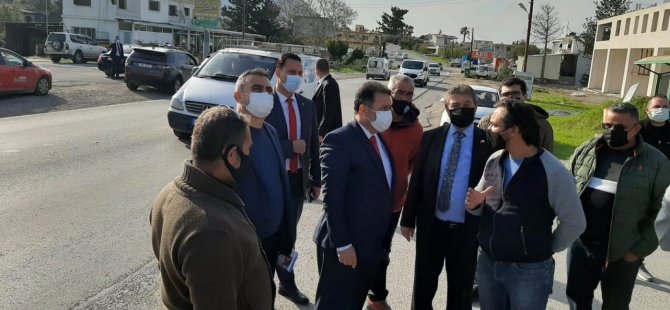 Başbakan Ersan Saner,Girne-Alsancak Yolu 1. Etap Projesi’nde incelemede bulundu