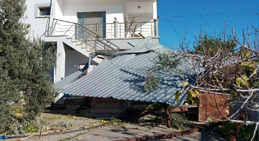 Birçok ev ve ağıl fırtınadan zarar gördü, ağaçlar devrildi, elektrik hatları koptu