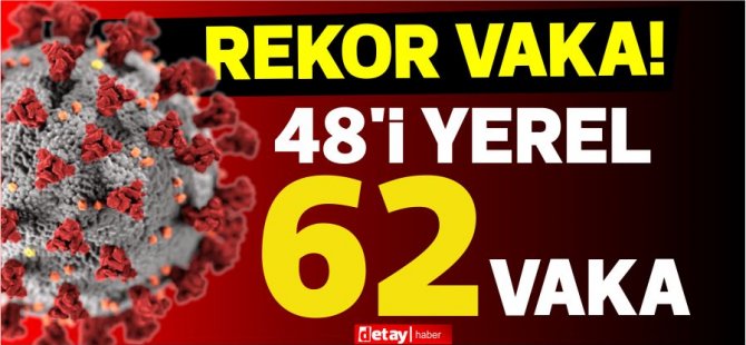 48'i yerel 62 pozitif vaka...Salgında rekor vaka sayısı