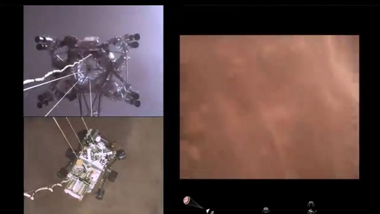 NASA, Mars'a gönderdiği keşif aracı Perseverance'ın iniş görüntülerini paylaştı (VİDEO)