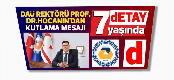 Prof. Dr. Aykut Hocanın'dan dETAY'a kutlama mesajı