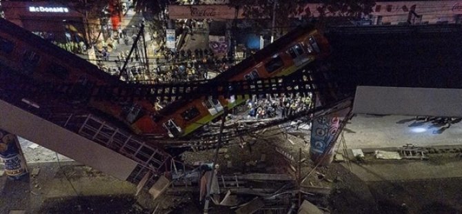 Meksika'da Metro Üst Geçidinin Yola Çökmesi Sonucu 23 Kişi Öldü
