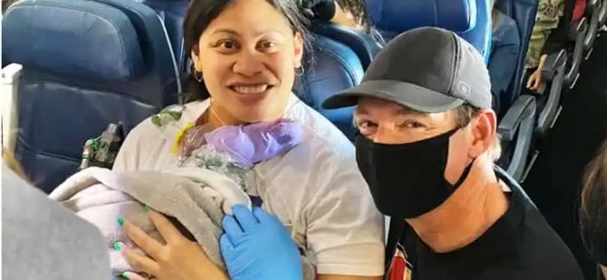 Uçakta doğum: Şansına, yolcular arasında doktor ve hemşire vardı