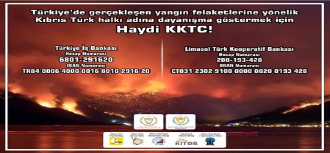 Bazı Oda ve Birlikler Türkiye’deki Orman Yangınlarına Karşı Yürütülen Mücadeleye Destek Kampanyası Başlattı