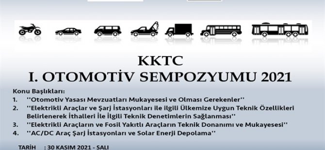 KKTC 1. Otomotiv Sempozyumu 2021 düzenleniyor