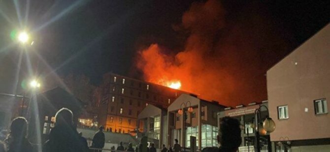 Rize'de öğrenci yurdunda yangın çıktı
