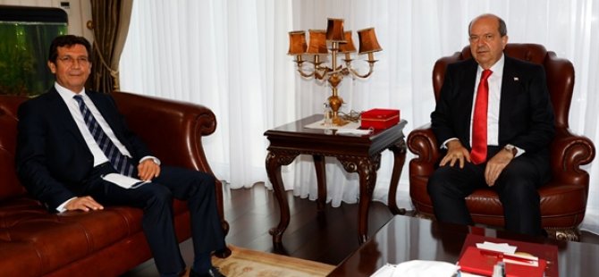 Cumhurbaşkanı Ersin Tatar, KKTC Merkez Bankası Başkanı Rifat Günay’ı kabul etti