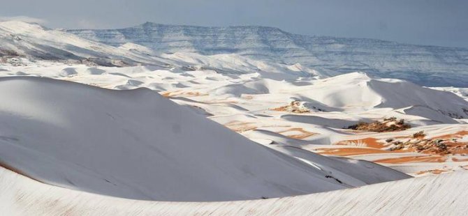 Sahra Çölü'ne kar yağdı!