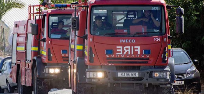 Larnaka’da Öğrencileri Taşıyan Otobüste Yangın Çıktı