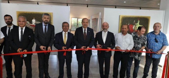 Kırgız ressamların sergisi Tatar tarafından Girne Üniversitesi Büyük Kütüphane Sergi Salonunda açıldı