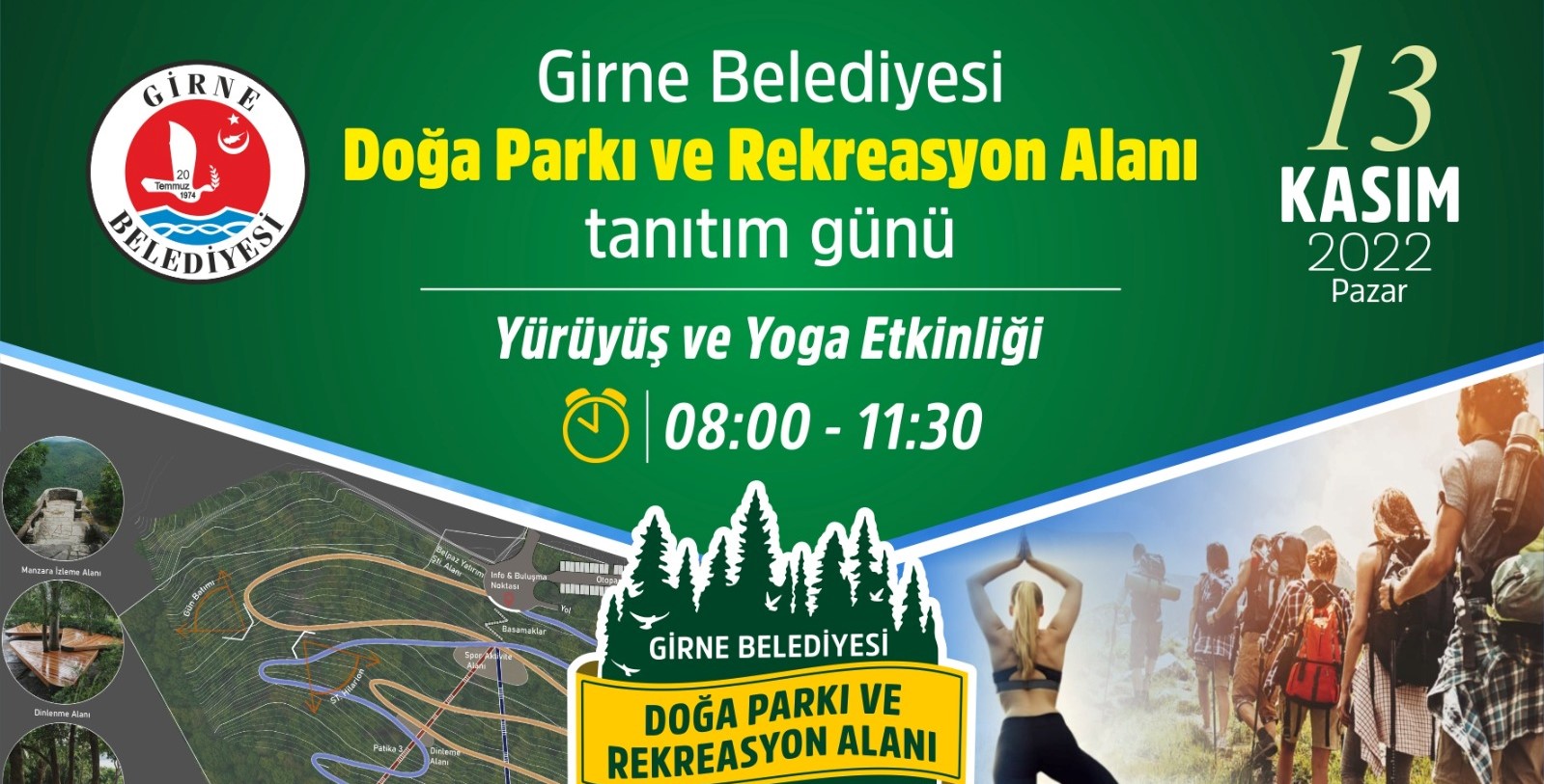 Girne Belediyesi Doğa Parkı Ve Rekreasyon Alanı Parkur Tanıtım Etkinliği 13 Kasım Pazar Günü Yapılıyor