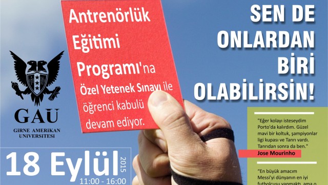 GAÜ, Antrenörlük Programına öğrenci kabul ediyor