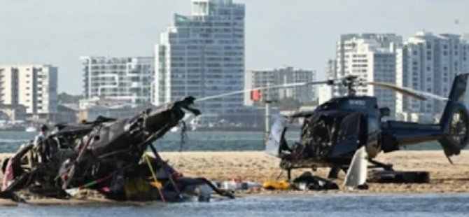 Helikopterler havada çarpıştı, 4 kişi öldü
