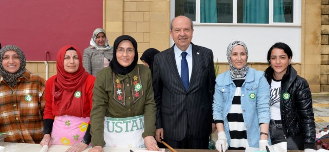 Tatar, “İşle-Kazan-Paylaş” sloganıyla düzenlenen depremzedelere yardım kermesine katıldı