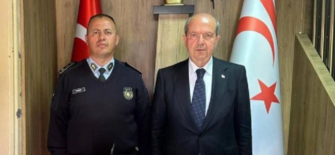 Cumhurbaşkanı Ersin Tatar’dan Güzelyurt Polis Müdürlüğü’ne ziyaret