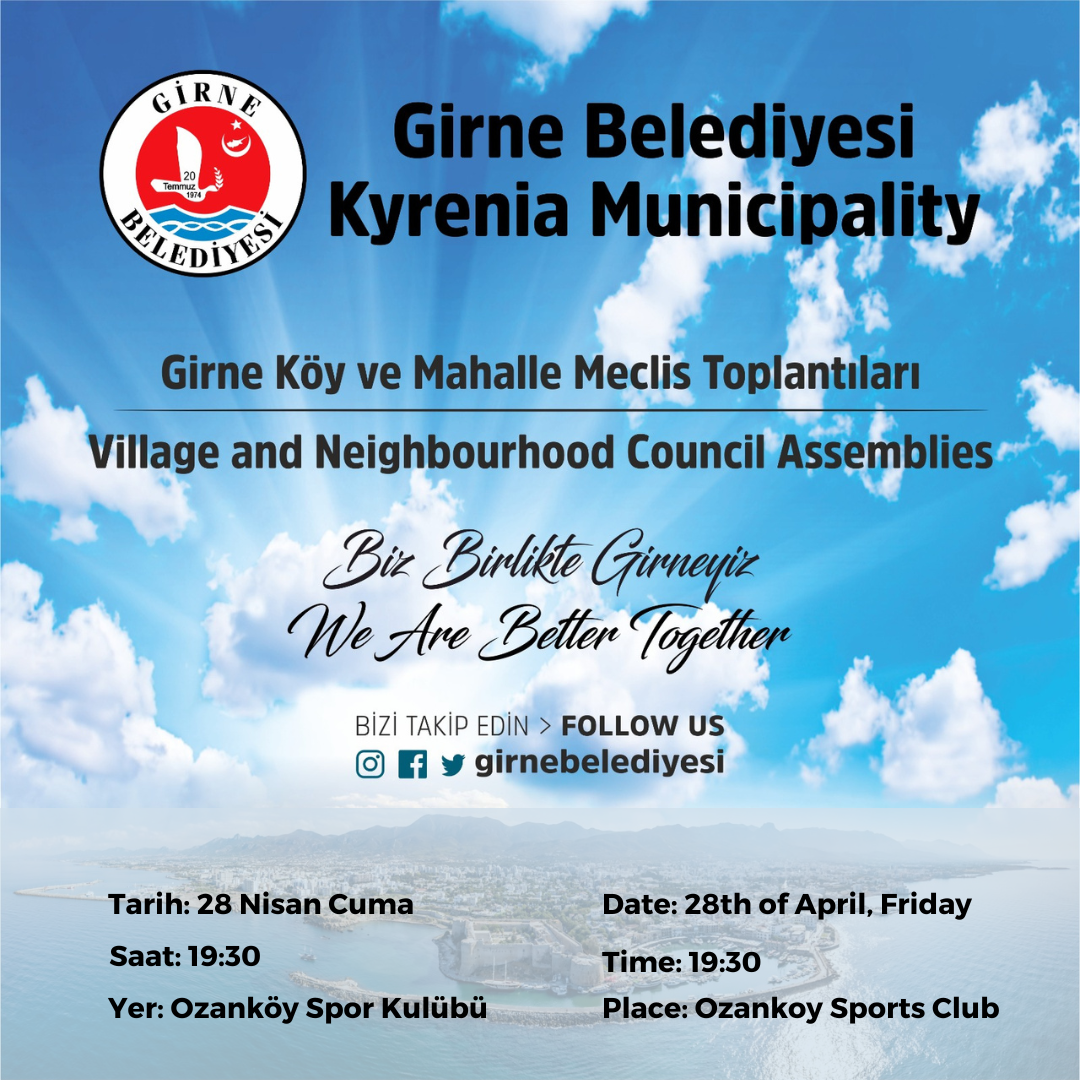 Girne Belediyesi, Köy ve Mahalle Meclis Toplantıları’nın ikincisini Ozanköy’de yapacak