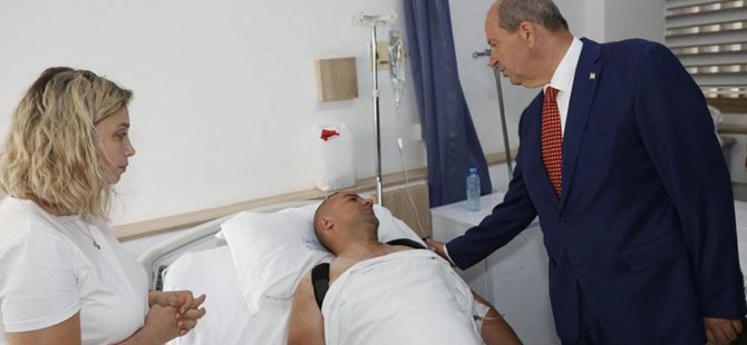 Tatar, trafik kazası geçiren polis memurunu ziyaret etti