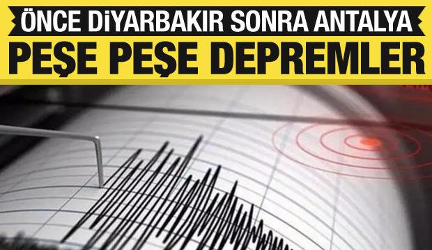 Diyarbakır'dan sonra Antalya'da da deprem