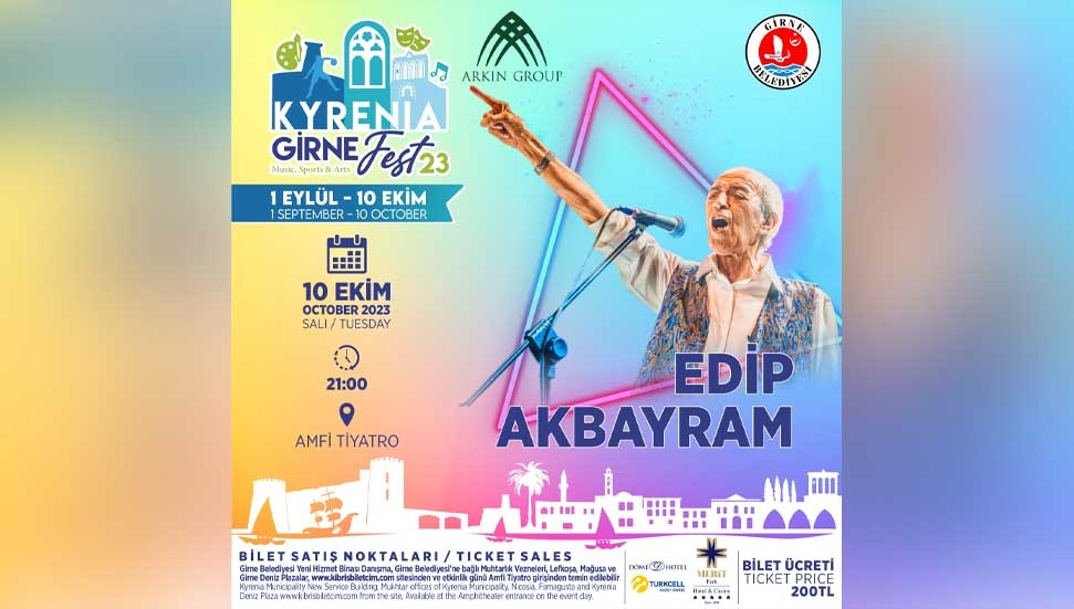 Girne Fest 2023, Edip Akbayram konseriyle sona eriyor