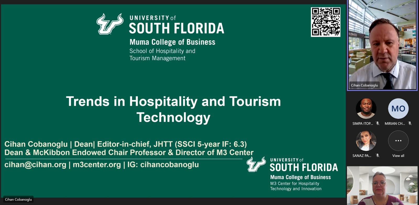 Güney Florida Dekanı DAÜ'de Turizm Dersinde Konuştu
