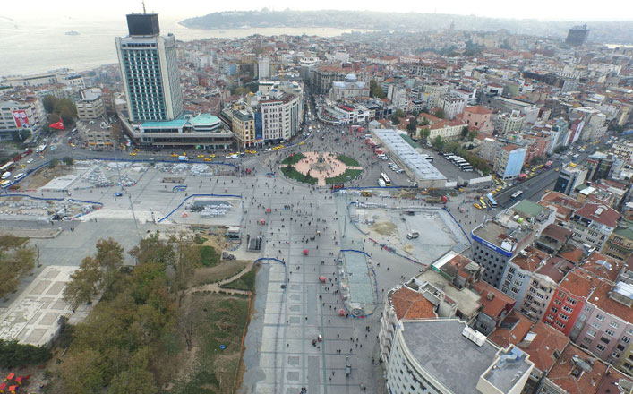 Taksim meydanı düzenlemesi bitiyor