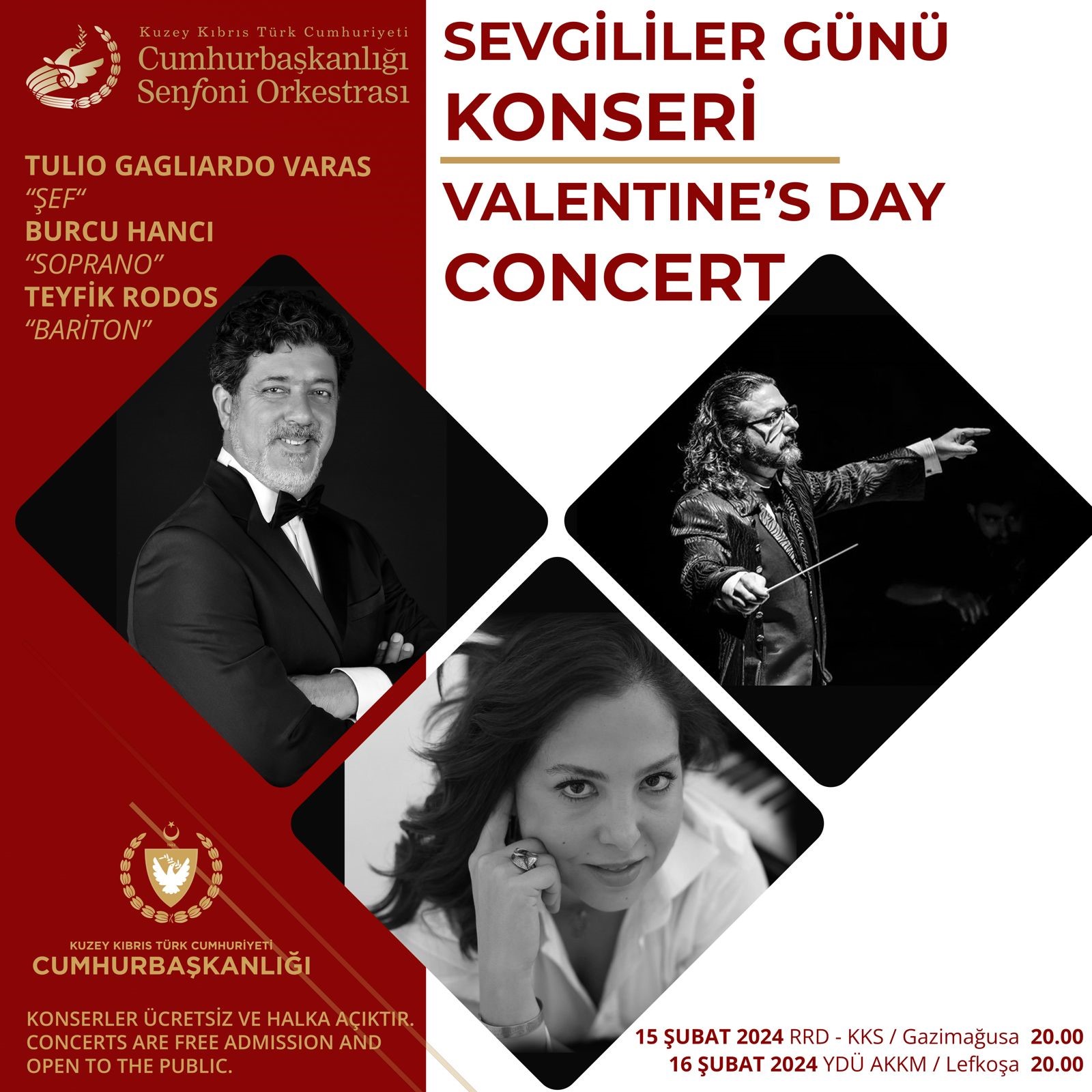 KKTC Cumhurbaşkanlığı Senfoni Orkestrası, Sevgililer Günü Konseriyle Yakın Doğu Üniversitesi'nde